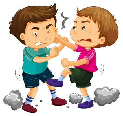 Fighting boys Royalty Free Vector Image - VectorStock