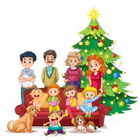 Family gathering on Christmas vector