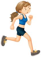 A Woman Running on White Background vector