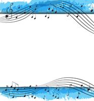 Diseño de fondo con notas musicales en escalas. vector