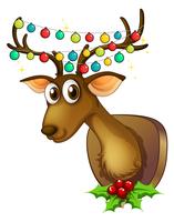 Christmas theme with reindeer and lights vector