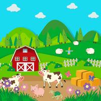 Farm animals living in the farm vector