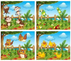 Scenes with animals in the farmyard vector