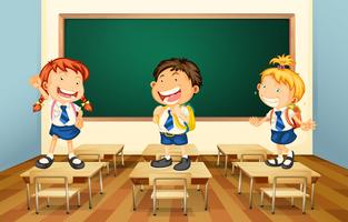 Students and classroom vector