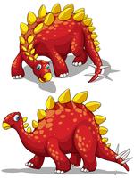 Dinosaur in red color vector