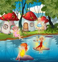 Fairy at the magic land vector