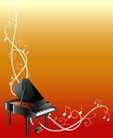 Background template with grand piano vector
