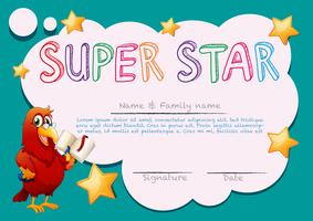 Certificate template for super star vector