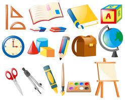 Set of school objects vector