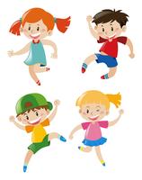 Four characters of kids vector