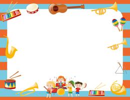 Border template with musical instruments vector