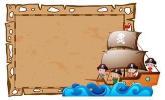 Border template with kids as pirates vector