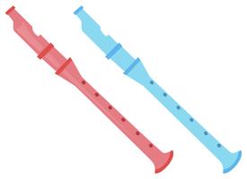 Dos flautas en rosa y azul. vector