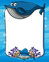 Frame template with blue whale