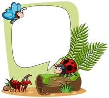Border template with many insects vector