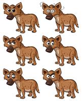 Hyena with different facial expressions vector