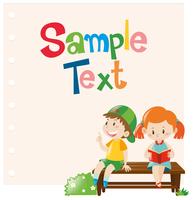 Paper design with boy and girl on bench vector