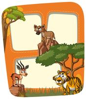 Frame template with animals in the wild vector