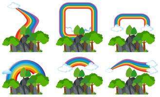 Rainbows over the rocky mountains vector