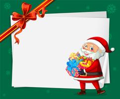 Santa on christmas card template vector