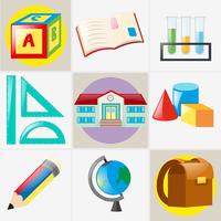 Different types of school materials vector