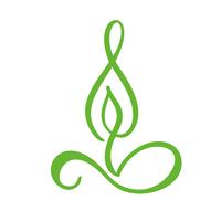 Logotipo de la hoja verde del té. Ecología naturaleza elemento vector icono planta. Bio vegano caligrafía bio dibujado a mano ilustración