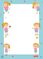 Border template with girl losing weight vector