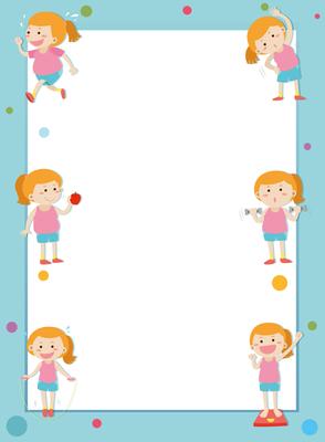 Border template with girl losing weight