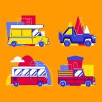 Speciality Car Transportation Clipart Set vector