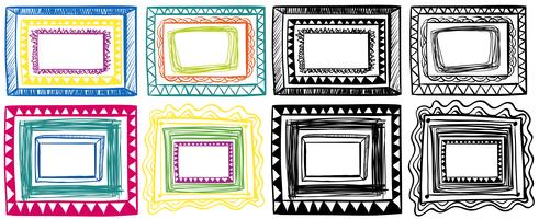 Different doodles of frame designs vector