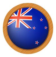 New Zealand flag on round button vector