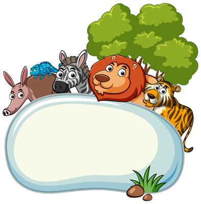 Border template with wild animals