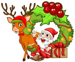Christmas theme with Santa and reindeer