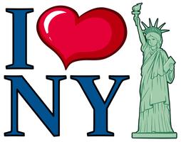 I love New York city poster design vector