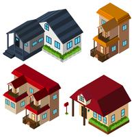 3D design for houses in different style vector