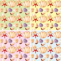 Seamless background design with seashells vector