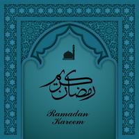 Ramadan Kareem Greeting Background Islamic Arch  vector