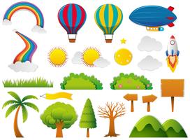 Different nature elements in set vector