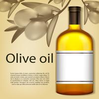 A realistic bottle of olive oil. Vector illustration