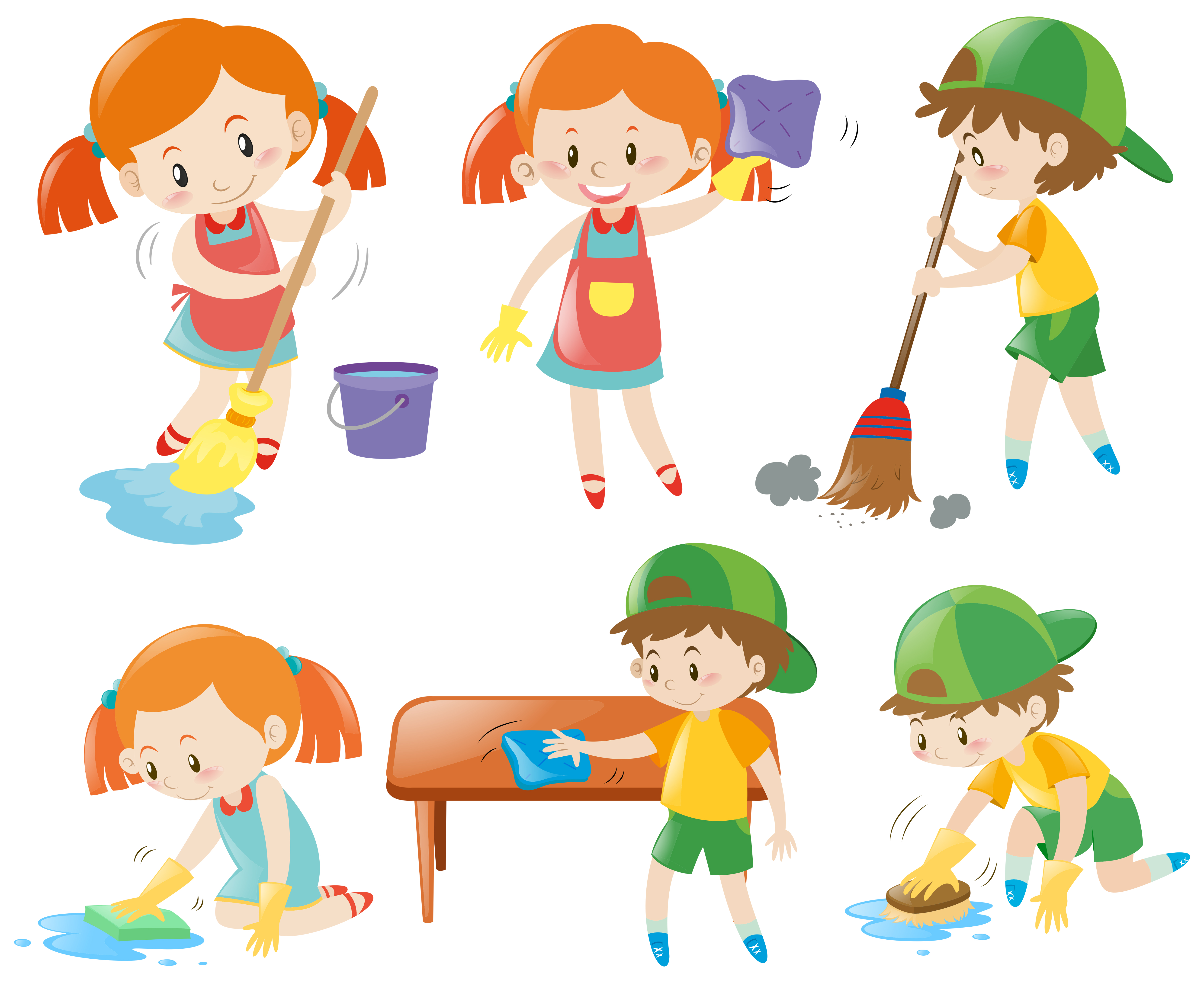 Boys And Girls Doing Chores Download Free Vectors Clipart