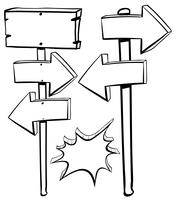 Different shapes of signs on poles vector