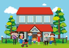 House with many people in the family vector