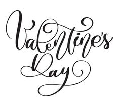 Valentines Day typography poster with handwritten calligraphy text vector