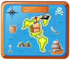Ship travelling at sea with map