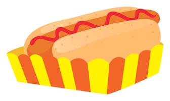 Hot dog en bandeja de papel vector