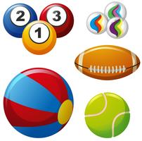 Cinco tipos diferentes de bolas. vector