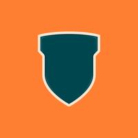 Modern tech blank glossy shield or badge shape like vector