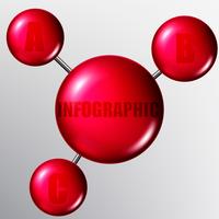 Vector molecules or particles with bonds. Infographics.