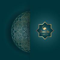 Decorative Ramadan Kareem background with mandala design vector