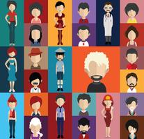 People avatar with full body and torso variations vector